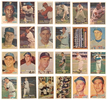 1957 Topps Baseball Complete Set (407) – Featuring Four SGC-Graded Examples, Including Aaron and Williams